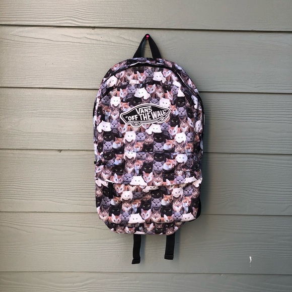 vans cat print backpack